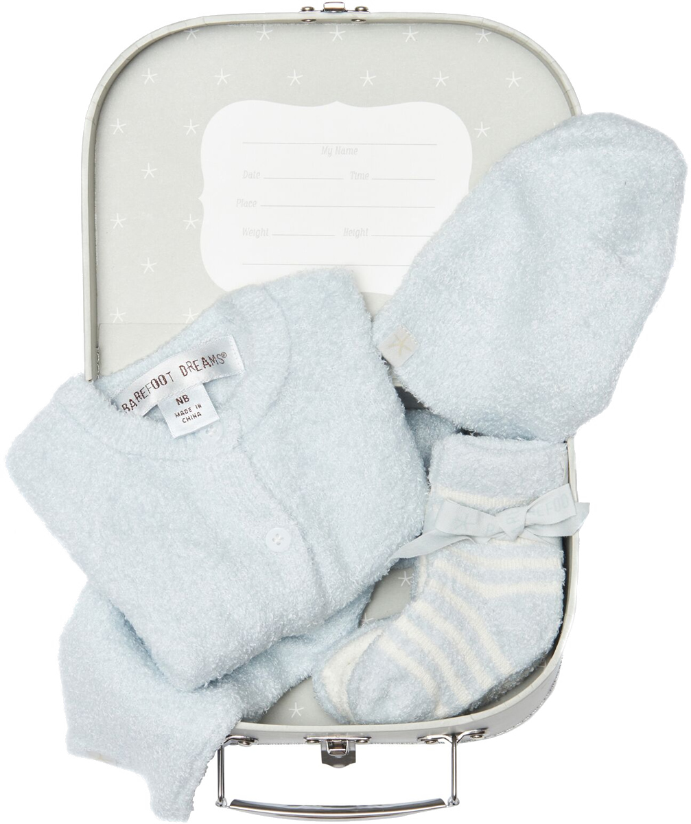 Barefoot Dreams Cozychic Lite Classic Newborn Set Blue