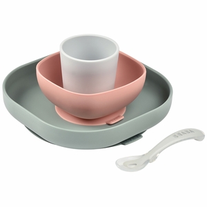 BEABA 4-Piece Silicone Dinner Set - Eucalyptus