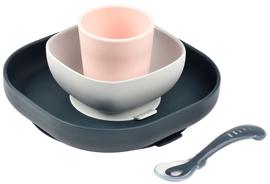 BEABA 4Piece Silicone Dinner Set Midnight
