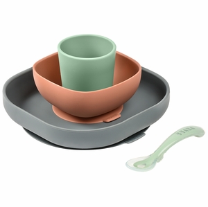 BEABA 4-Piece Silicone Dinner Set - Mineral