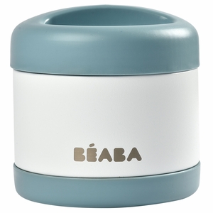 BEABA Stainless Steel Insulated Jar, 16 oz - Baltic Blue / Cloud