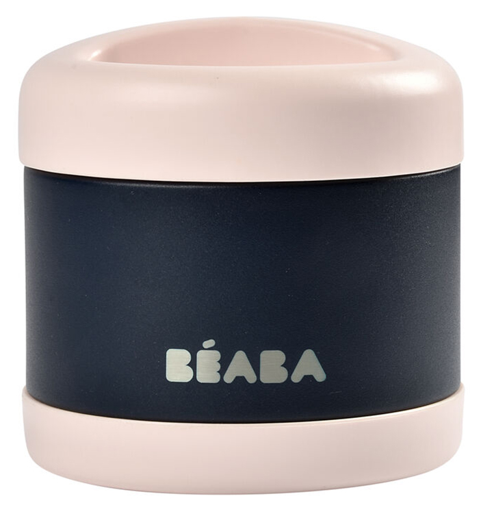 BEABA Stainless Steel Insulated Jar, - Light Pink / Midnight