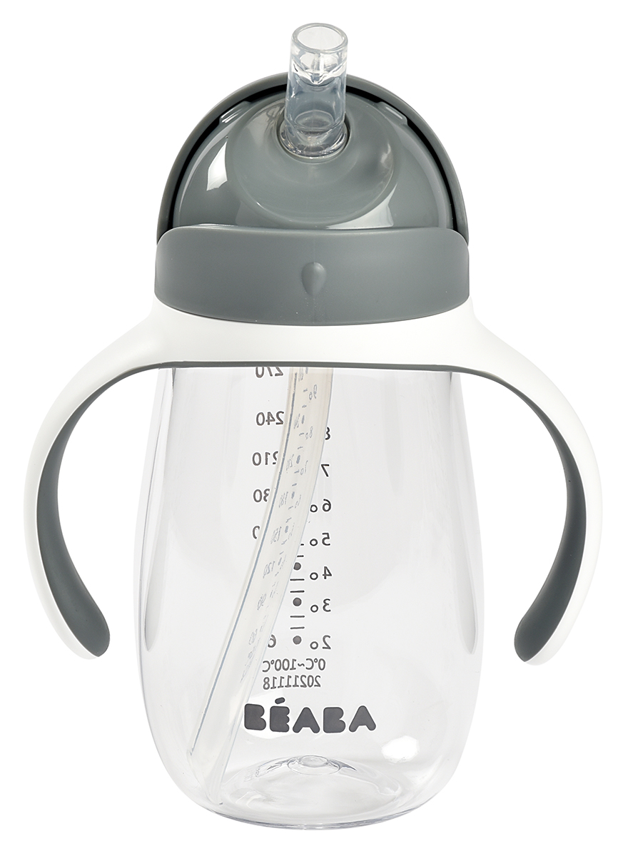 BEABA Straw Sippy Cup Charcoal