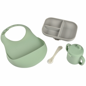 BEABA The Essentials Silicone Meal Set - Grey / Sage