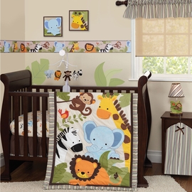 Bedtime Originals Jungle Buddies 3 Piece Crib Bedding Set