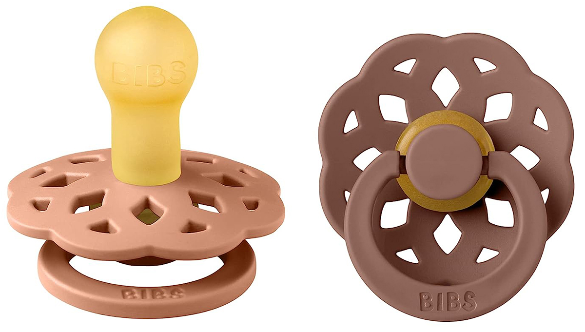 BIBS Boheme Pacifier, Pack - Peach/Woodchuck - (6+ m)