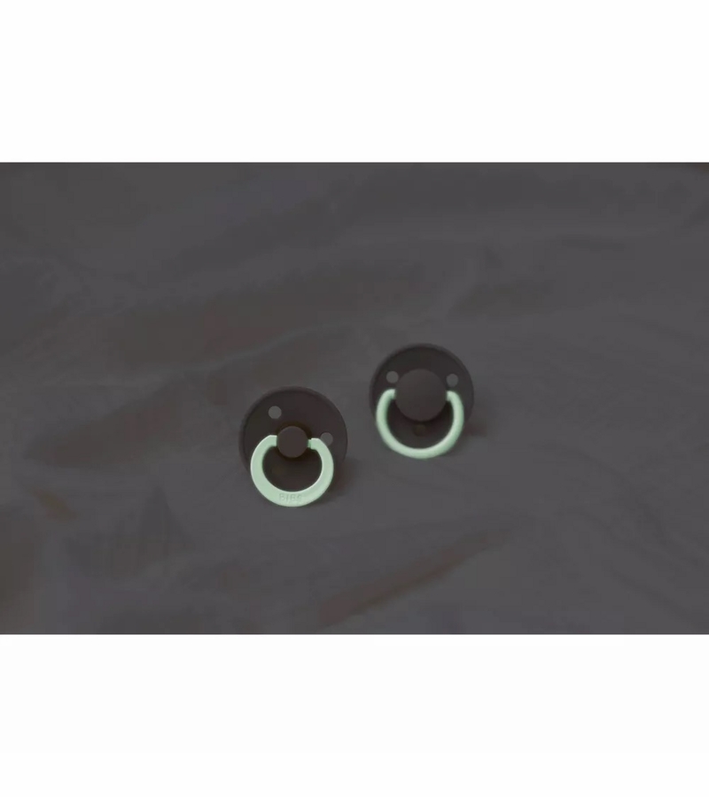 BIBS Original Colour GLOW Pacifier, 2 Pack Blush/Vanilla Size 1 (06 m)