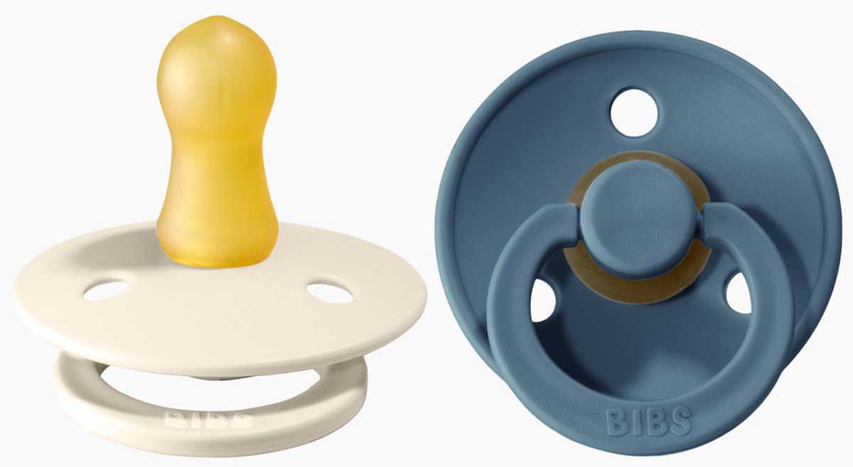 BIBS Original Colour Pacifier, 2 Pack Ivory/Petrol Size 2 (6+ m)