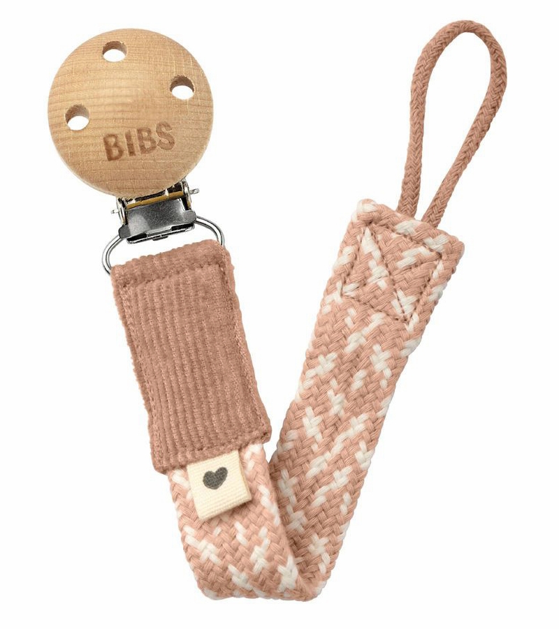 BIBS Pacifier Clip Blush/Ivory