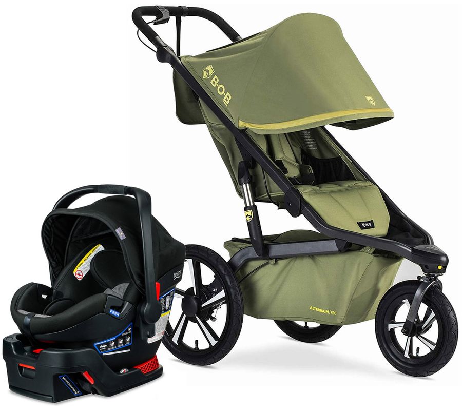 BOB Alterrain Pro Single Jogging Stroller + Britax BSafe Ultra Gen1 Infant Car Seat Travel