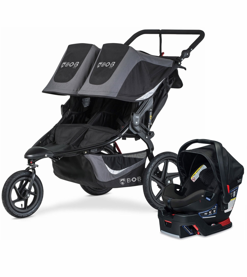 BOB Revolution Flex 3.0 Duallie Double Jogging Stroller + Britax Ultra