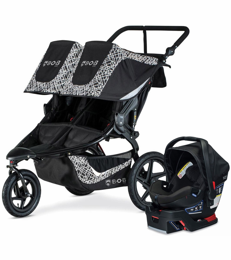 BOB Revolution Flex 3.0 Duallie Double Jogging Stroller + Britax Ultra