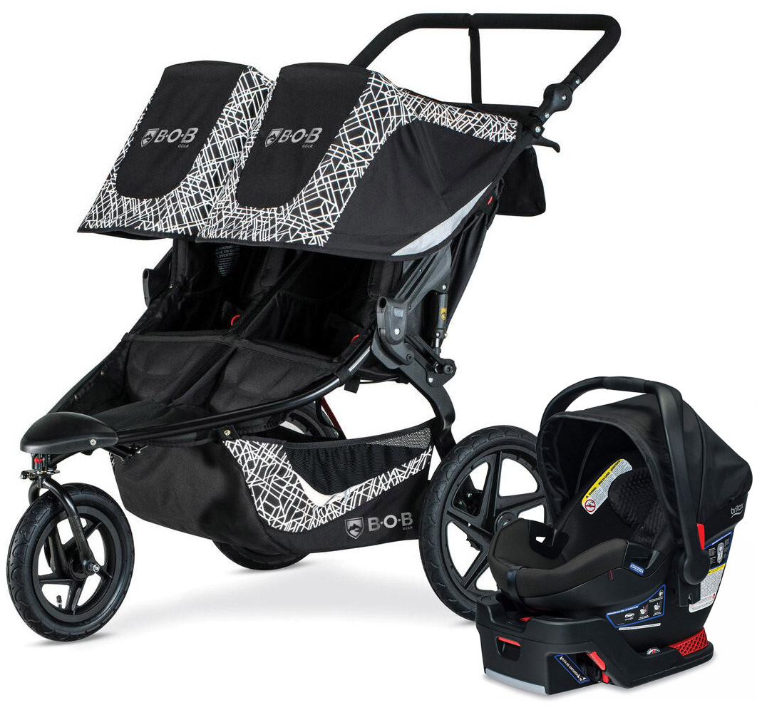 BOB Revolution Flex 3.0 Duallie Double Jogging Stroller + Britax Ultra