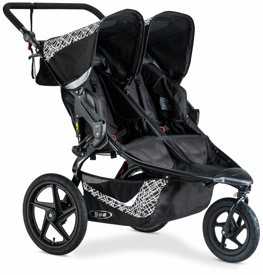BOB 2019 Revolution Flex 3.0 Duallie Double Jogging Stroller Lunar Black