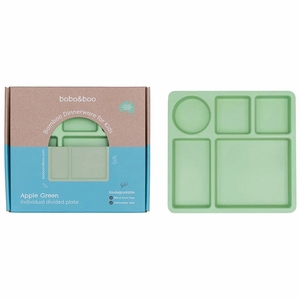 bobo&boo Bamboo Divided Plate - Apple Green