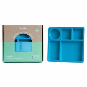 bobo&boo Bamboo Divided Plate - Dolphin Blue