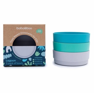 bobo&boo Plant-based 3 Pack Of Bowls (20oz) - Lagoon