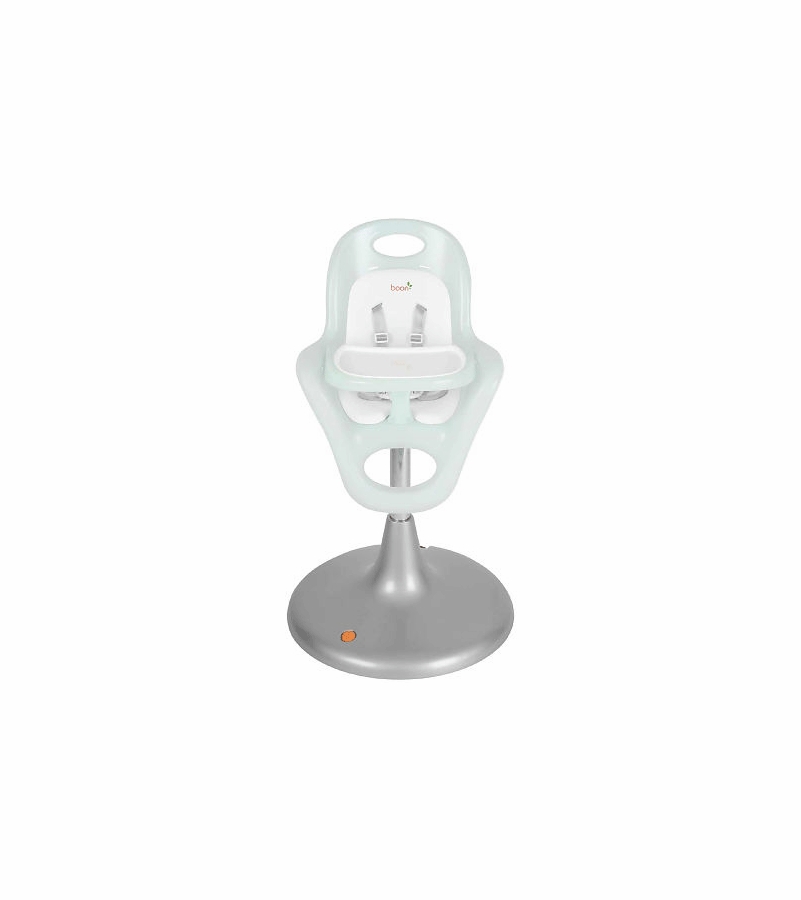 Boon Flair Pedestal Highchair with Pneumatic Lift Blue Seat with White Pad