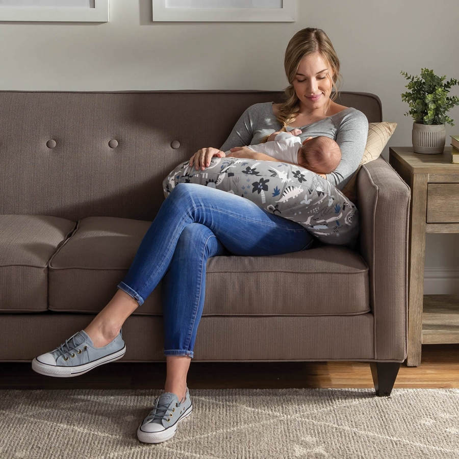 Boppy Original Feeding & Infant Support Pillow Gray Dinosaurs