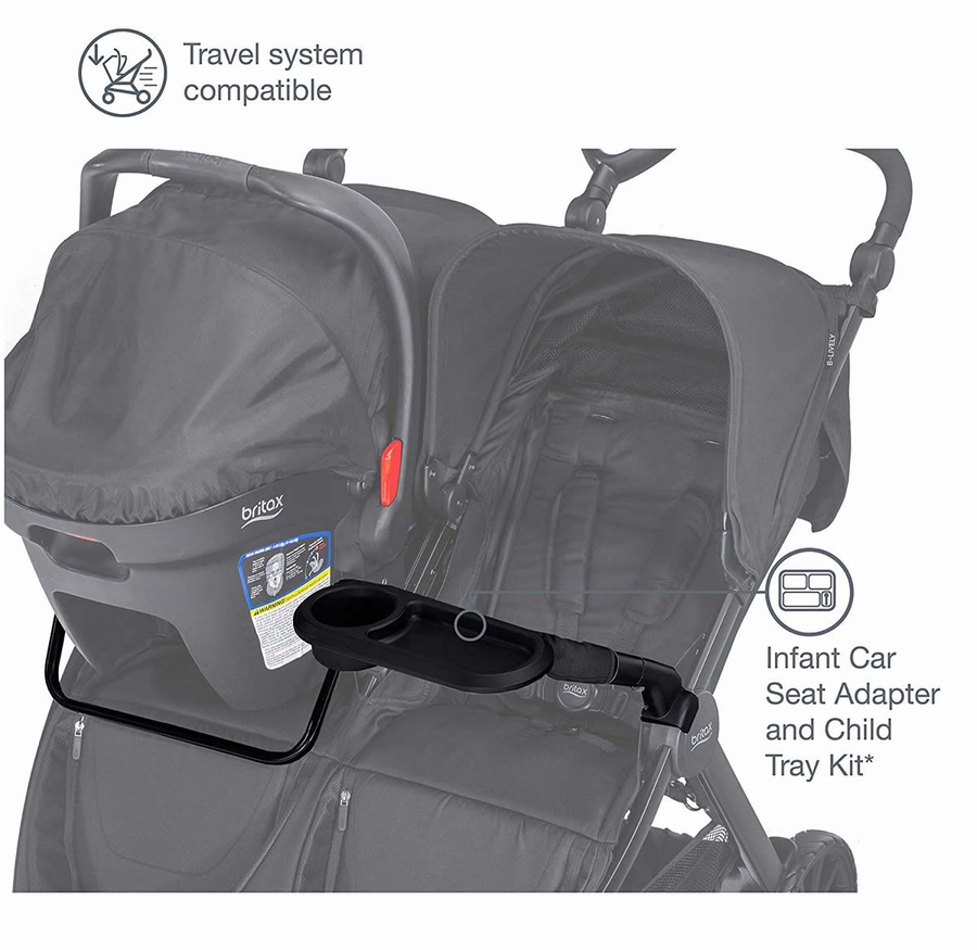 Britax BLively Double Infant Car Seat Adapter And Child Tray