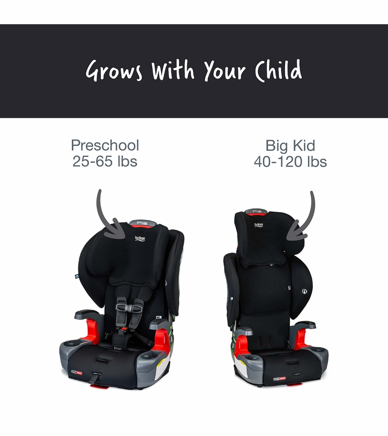 Britax Grow With You ClickTight Harness Booster Car Seat Black Contour