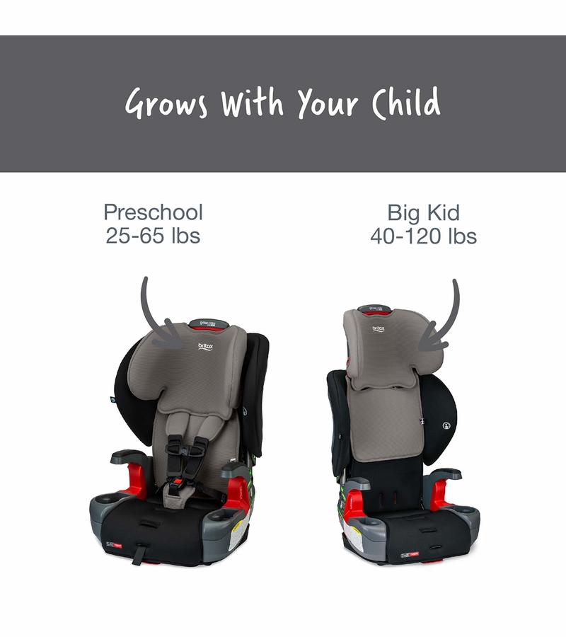 Britax Grow With You ClickTight Harness Booster Car Seat Grey Contour