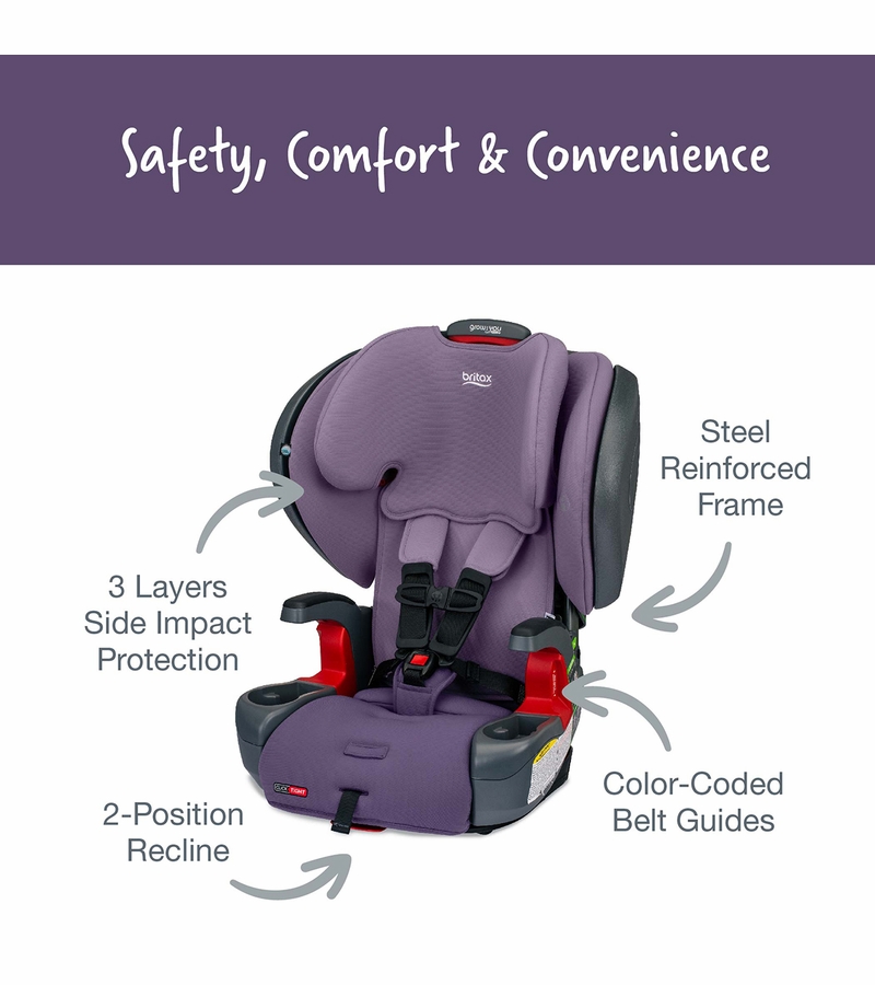 Britax Grow With You ClickTight Plus Harness Booster Car Seat Purple