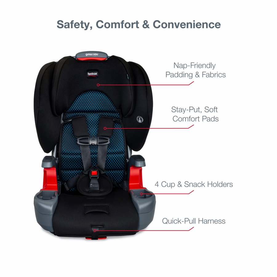 Britax Grow With You Harness Booster Car Seat Cool Flow Teal [New