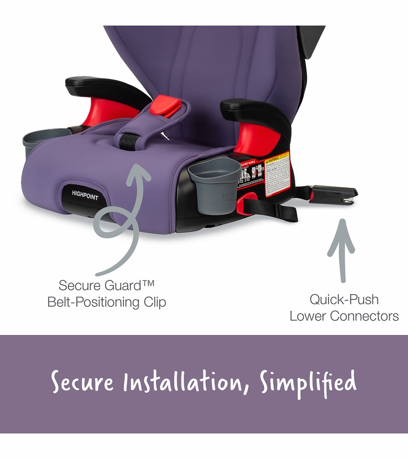 Britax Highpoint 2Stage Belt Positioning Booster Car Seat Purple Ombre