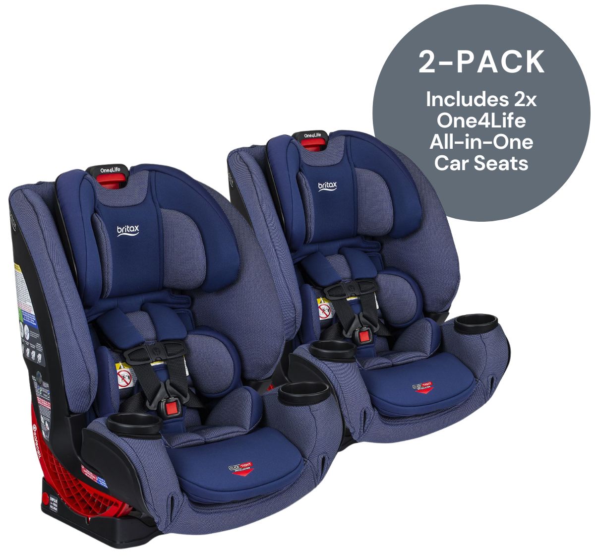 Britax One4Life ClickTight AllinOne Convertible Car Seat Cadet (2 Pack)