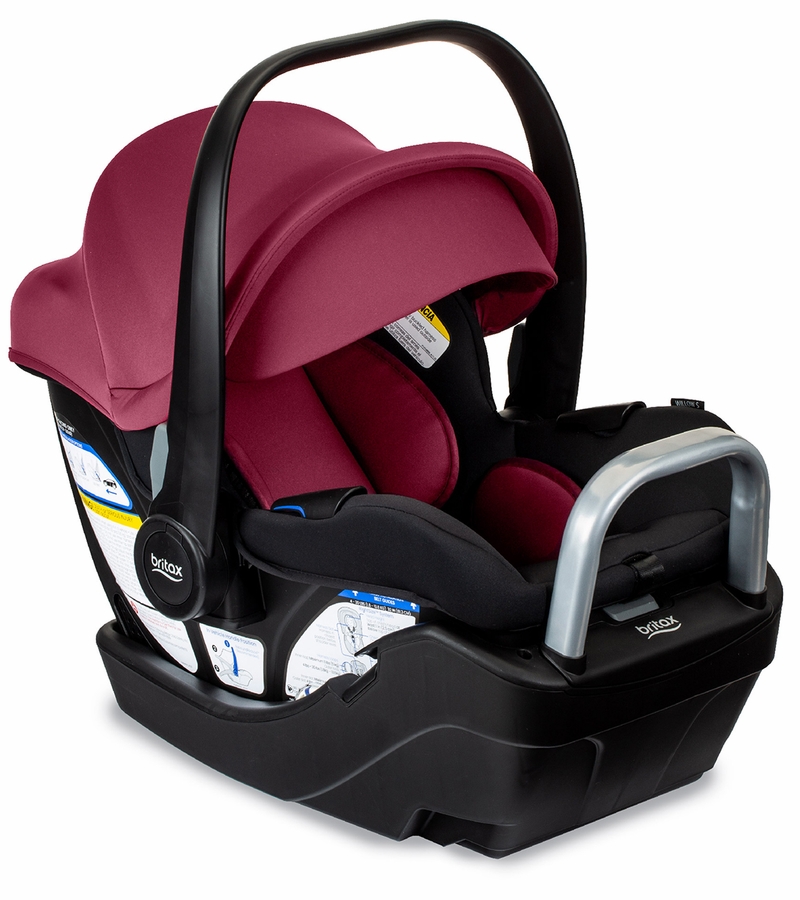 Britax Willow S Infant Car Seat with Alpine AntiRebound Base Ruby Onyx