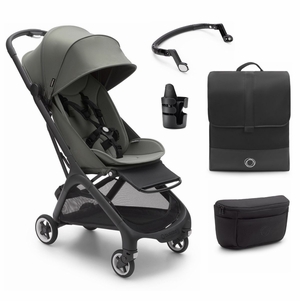 Bugaboo Butterfly Complete Compact Stroller + Essentials Bundle - Black / Forest Green