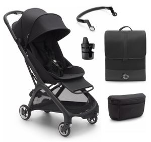 Bugaboo Butterfly Complete Compact Stroller + Essentials Bundle - Black / Midnight Black