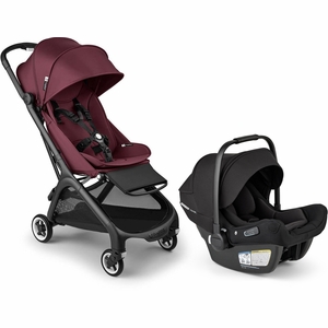 Bugaboo Butterfly + Turtle Air Shield Travel System Bundle - Black / Dark Cherry / Dark Cherry / Black