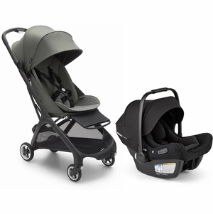 Bugaboo Butterfly + Turtle Air Shield Travel System Bundle - Black / Forest Green / Black