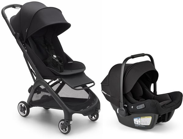 Bugaboo Butterfly + Turtle Air Shield Travel System Bundle - Black / Midnight Black / Black
