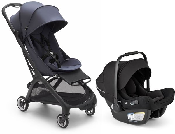 Bugaboo Butterfly + Turtle Air Shield Travel System Bundle - Black / Stormy Blue / Black