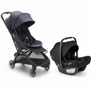 Bugaboo Butterfly + Turtle Air Shield Travel System Bundle - Black / Stormy Blue / Black