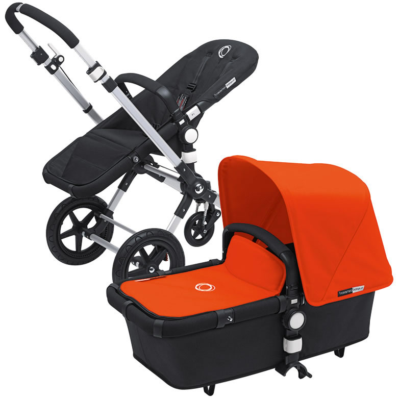 Bugaboo Cameleon 3 Bundle - Black Base / Orange Fabric Set