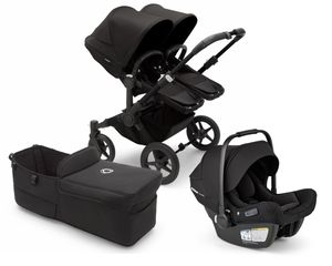 Bugaboo Donkey 5 Duo + Turtle Air Shield Travel System Bundle - Black / Midnight Black / Midnight Black / Black