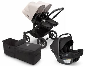 Bugaboo Donkey 5 Duo + Turtle Air Shield Travel System Bundle - Black / Midnight Black / Misty White / Black