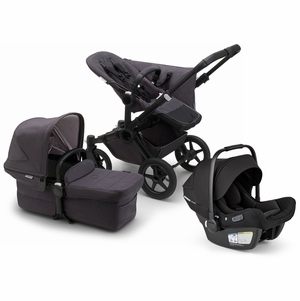 Bugaboo Donkey 5 Mineral Mono + Turtle Air Shield Travel System Bundle - Black / Washed Black / Black