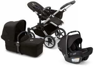 Bugaboo Donkey 5 Mono + Turtle Air Shield Travel System Bundle - Aluminum / Midnight Black / Midnight Black / Black
