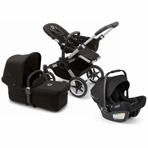 Bugaboo Donkey 5 Mono + Turtle Air Shield Travel System Bundle - Aluminum / Midnight Black / Midnight Black / Black