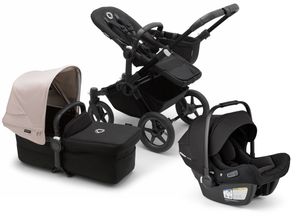 Bugaboo Donkey 5 Mono + Turtle Air Shield Travel System Bundle - Black / Midnight Black / Misty White / Black