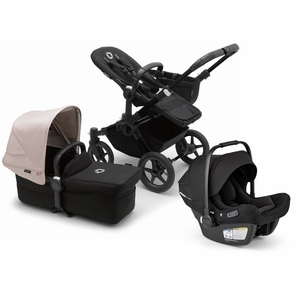 Bugaboo Donkey 5 Mono + Turtle Air Shield Travel System Bundle - Black / Midnight Black / Misty White / Black