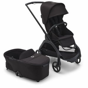 Bugaboo Dragonfly Complete Lightweight Compact Stroller + Bassinet - Black / Midnight Black / Midnight Black