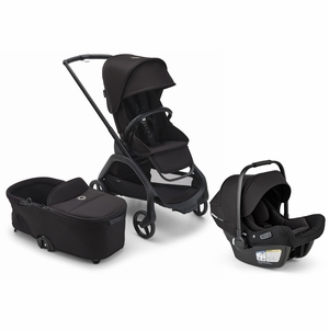 Bugaboo Dragonfly Stroller + Bassinet + Turtle Air Shield Travel System Bundle - Black / Midnight Black / Midnight Black / Black