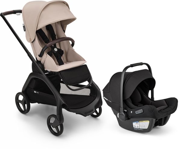 Bugaboo Dragonfly Stroller + Turtle Air Shield Travel System Bundle - Black / Desert Taupe / Desert Taupe / Black