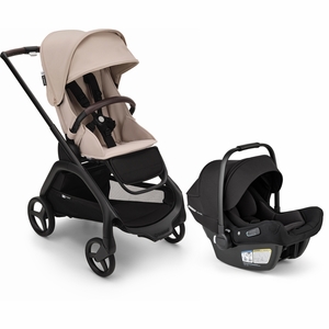 Bugaboo Dragonfly Stroller + Turtle Air Shield Travel System Bundle - Black / Desert Taupe / Desert Taupe / Black